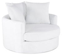 Fauteuil d’appoint Cuddler Grande de 48 po fabriqué au Canada en tissu de chenille - blanc Plush Heaven