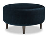 Pouf personnalisable The Curve de Sofa Lab de 31 po fabriqué au Canada en tissu de chenille - bleu Luxury Indigo