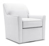 Fauteuil d’appoint pivotant Sofa Lab personnalisable de 31 po fabriqué au Canada en tissu d’apparence lin - blanc Pax Ice