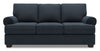 Sofa personnalisable Roll de Sofa Lab de 86 po fabriqué au Canada en tissu d’apparence lin avec accoudoirs enroulés - bleu Luna Sailor