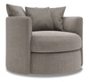 Fauteuil d’appoint pivotant Nest de Sofa Lab personnalisable de 41 po fabriqué au Canada en tissu d’apparence lin - gris Luna Smoke