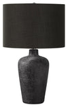 Lampe de table de 24 po en céramique texturée noire