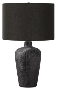 Lampe de table de 24 po en céramique texturée noire