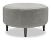 Pouf personnalisable The Curve de Sofa Lab de 31 po fabriqué au Canada en tissu de velours - gris Platinum Grey
