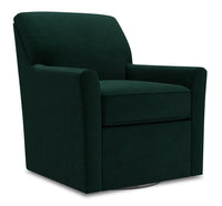 Fauteuil d’appoint pivotant Sofa Lab de 31 po fabriqué au Canada en tissu de velours - vert Hunter Green