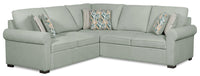 Sofa sectionnel de gauche Haven de Scott Living 2 pièces en tissu de chenille - bleu écume de mer