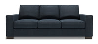 Sofa Track de Sofa Lab de 85 po fabriqué au Canada en tissu d’apparence lin avec accoudoirs rectilignes - bleu Luna Sailor