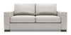 Sofa personnalisable Track de Sofa Lab de 75 po de format condo fabriqué au Canada en tissu de chenille avec accoudoirs rectilignes - argenté Luxury Silver