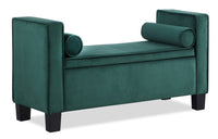 Banc de rangement Octavia de 53,25 po - velours vert