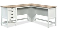 Bureau en forme de L Joana de 65,12 po - blanc doux
