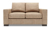 Causeuse personnalisable Track de Sofa Lab de 62 po fabriquée au Canada en tissu d’apparence lin avec accoudoirs rectilignes - taupe Luxury Taupe