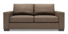Sofa personnalisable Track de Sofa Lab de 75 po de format condo fabriqué au Canada en tissu d’apparence lin avec accoudoirs rectilignes - brun Luna Praline