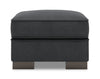 Pouf personnalisable Track de Sofa Lab de 24 po fabriqué au Canada en tissu d’apparence lin - gris Pax Pepper