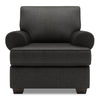 Fauteuil Roll de Sofa Lab personnalisable de 42 po fabriqué au Canada en tissu d’apparence lin avec accoudoirs enroulés - gris Luna Kohl