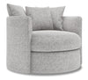Fauteuil d’appoint pivotant Nest de Sofa Lab personnalisable de 41 po fabriqué au Canada en tissu d’apparence lin - gris Luna Domino