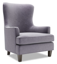 Fauteuil d’appoint à oreilles Sofa Lab de 32 po fabriqué au Canada en tissu de velours - gris Granite Grey