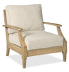 Fauteuil Juno pour la terrasse à l’extérieur - eucalyptus et tissu Nuvella, résistante aux rayons UV et aux intempéries - naturelle et beige