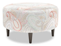 Pouf The Curve de Sofa Lab de 31 po fabriqué au Canada en tissu - Eden multicolore