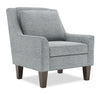 Fauteuil d’appoint club Sofa Lab personnalisable de 29 po fabriqué au Canada en tissu d’apparence lin avec pattes en bois - gris Luna Pewter