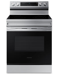 Cuisinière intelligente électrique amovible Samsung de 6,3 pi³ avec nettoyage à la vapeur - acier in…