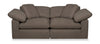 Causeuse modulaire Eclipse de 86 po en tissu d’apparence lin avec coussins réversibles en duvet et plumes - brun ardoise