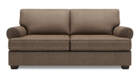 Sofa Roll de Sofa Lab de 76 po de format condo fabriqué au Canada en tissu d’apparence lin - brun Luna Praline