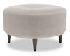 Pouf personnalisable The Curve de Sofa Lab de 31 po fabriqué au Canada en tissu d’apparence lin - gris Pax Slate