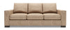 Sofa-lit personnalisable Track de Sofa Lab de 85 po fabriqué au Canada en tissu de chenille avec accoudoirs rectilignes - taupe Luxury Taupe