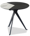 Table de bout ronde moderne Titan de 25 po - blanche, grise et noire