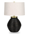 Lampe de table de 25 po béton noir avec touches dorées