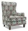 Fauteuil d’appoint à oreilles Sofa Lab personnalisable de 32 po fabriqué au Canada en tissu - Spa multicolore