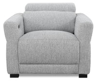 Fauteuil à inclinaison électrique Cindy Crawford Home de 40,5 po en tissu avec appuie-tête électrique - gris