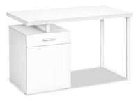 Bureau réversible Remi de 47,25 po avec tiroir et armoire - blanc