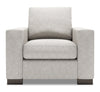Fauteuil Track de Sofa Lab personnalisable de 38 po fabriqué au Canada en tissu de chenille avec accoudoirs rectilignes - argenté Luxury Silver