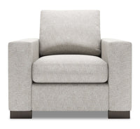 Fauteuil Track de Sofa Lab de 38 po fabriqué au Canada en tissu de chenille avec accoudoirs rectilignes - argenté Luxury Silver