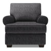 Fauteuil Roll de Sofa Lab personnalisable de 42 po fabriqué au Canada en tissu de chenille avec accoudoirs enroulés - gris Luxury Charcoal