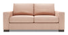 Sofa personnalisable Track de Sofa Lab de 75 po de format condo fabriqué au Canada en tissu d’apparence lin avec accoudoirs rectilignes - rose Pax Rose