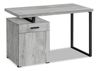 Bureau réversible Remi de 47,25 po avec tiroir et armoire - gris