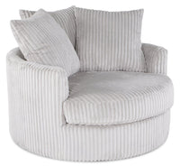 Fauteuil d’appoint Cuddler Grande de 48 po fabriqué au Canada en tissu de chenille - gris Groove Mist