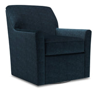 Fauteuil d’appoint pivotant Sofa Lab de 31 po fabriqué au Canada en tissu - bleu Luxury Indigo