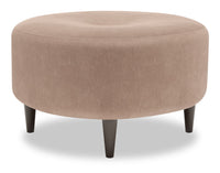 Pouf The Curve de Sofa Lab de 31 po fabriqué au Canada en tissu d’apparence lin - brun Pax Wicker