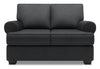 Causeuse personnalisable Roll de Sofa Lab de 64 po fabriquée au Canada en tissu d’apparence lin avec accoudoirs enroulés - gris Pax Pepper