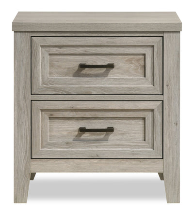 Lara Bedside 2-Drawer Nightstand, 23.6"W x 25.6"H - Antique Grey | Table de nuit Lara de 23,6 po (L) x 25,6 po (H) à 2 tiroirs - gris antique