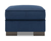 Pouf personnalisable Track de Sofa Lab de 24 po fabriqué au Canada en tissu d’apparence lin - bleu Pax Navy