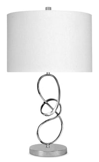 Lampe de table de 26 po chrome avec motif torsadé