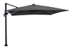 Parasol excentré Solar pour la terrasse, 137 po (L) x 84 po (H), acier, manivelle, éclairage à DEL intégré - gris