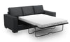Sofa-lit personnalisable Track de Sofa Lab de 85 po fabriqué au Canada en tissu d’apparence lin avec accoudoirs rectilignes - gris Pax Pepper