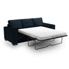 Sofa-lit personnalisable Track de Sofa Lab de 85 po fabriqué au Canada en tissu de chenille avec accoudoirs rectilignes - bleu Luxury Indigo