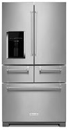 Réfrigérateur KitchenAid de 24 pi³ et de 36 po à multiples portes et à portes françaises - acier inoxydable - KRMF706ESS