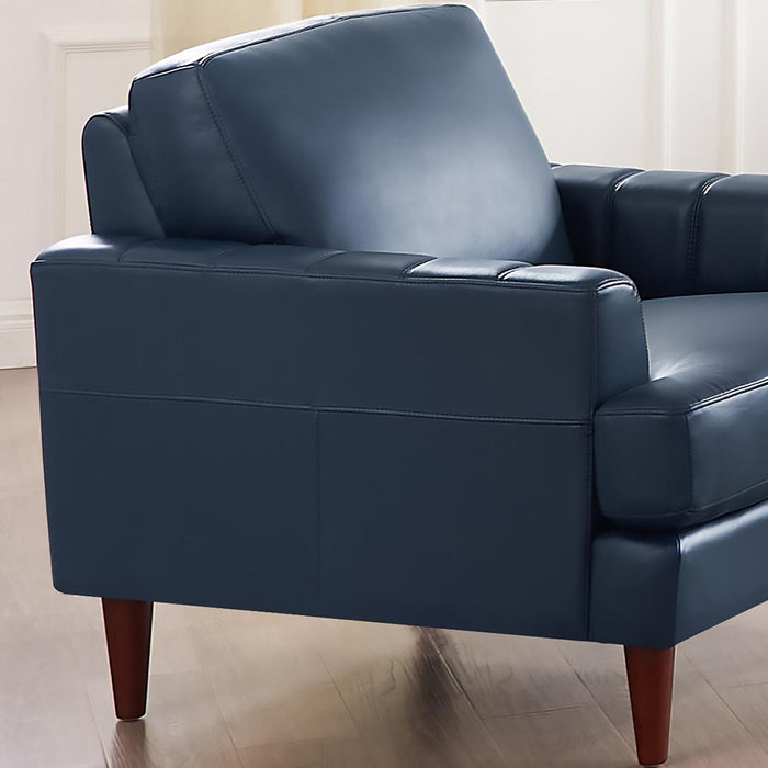 Fauteuil Cassis de Hydeline en cuir - bleu marine